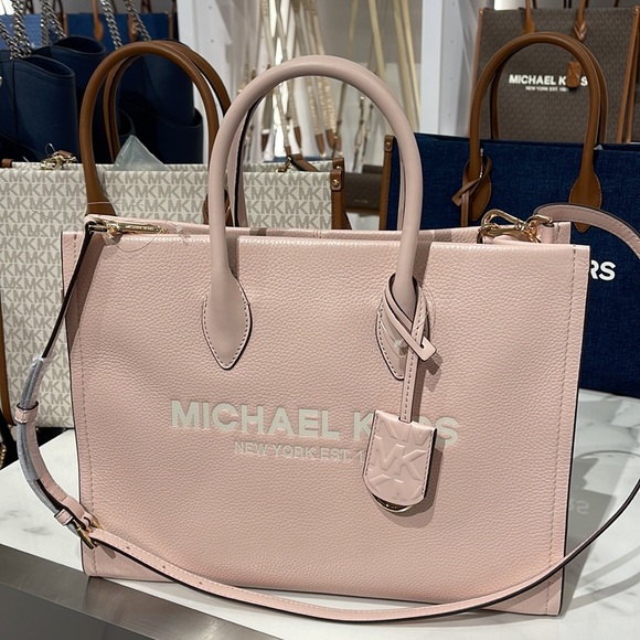Michael Kors Bag Shoulder Bag Mirella Md Ew Tote Bag Powder Blush Multi Leather - Picture 2 of 16